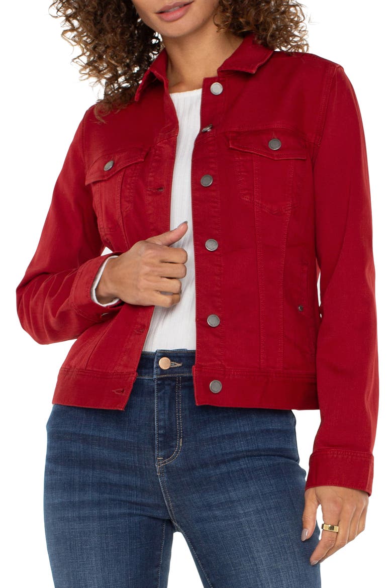 Liverpool Denim Trucker Jacket, Alternate, color, CARNELIAN