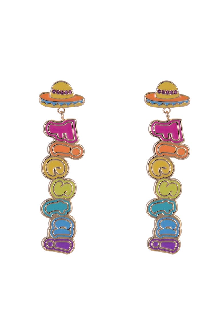 Enamel Fiesta Linear Drop Earrings, Alternate, color, Multicolored