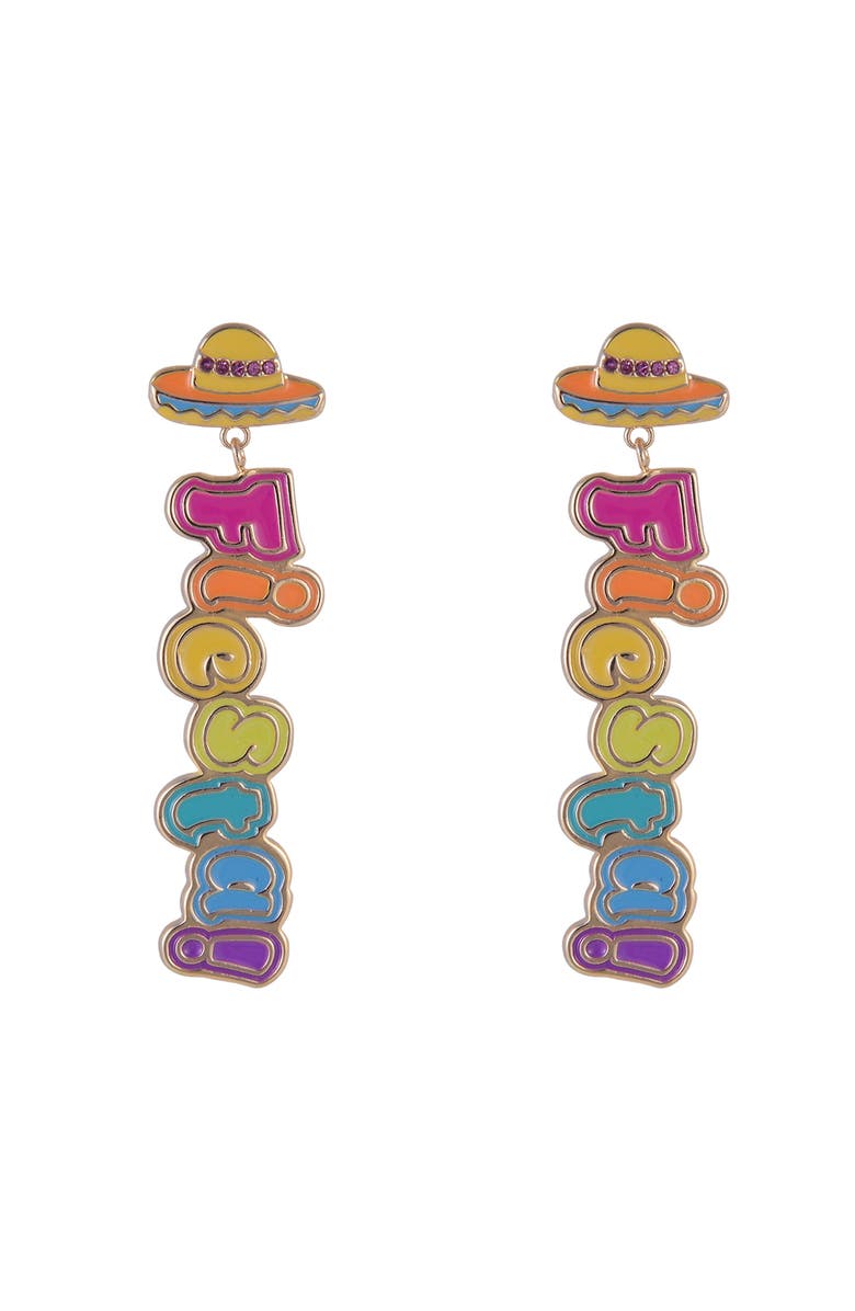 Hallmark Enamel Fiesta Linear Drop Earrings, Alternate, color, Multicolored