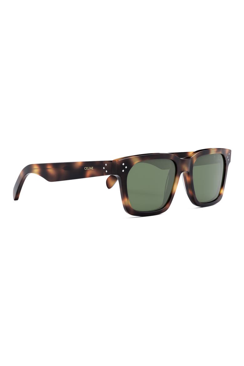 Bold 3 Dots 54mm Geometric Sunglasses, Alternate, color, BLONDE HAVANA / GREEN