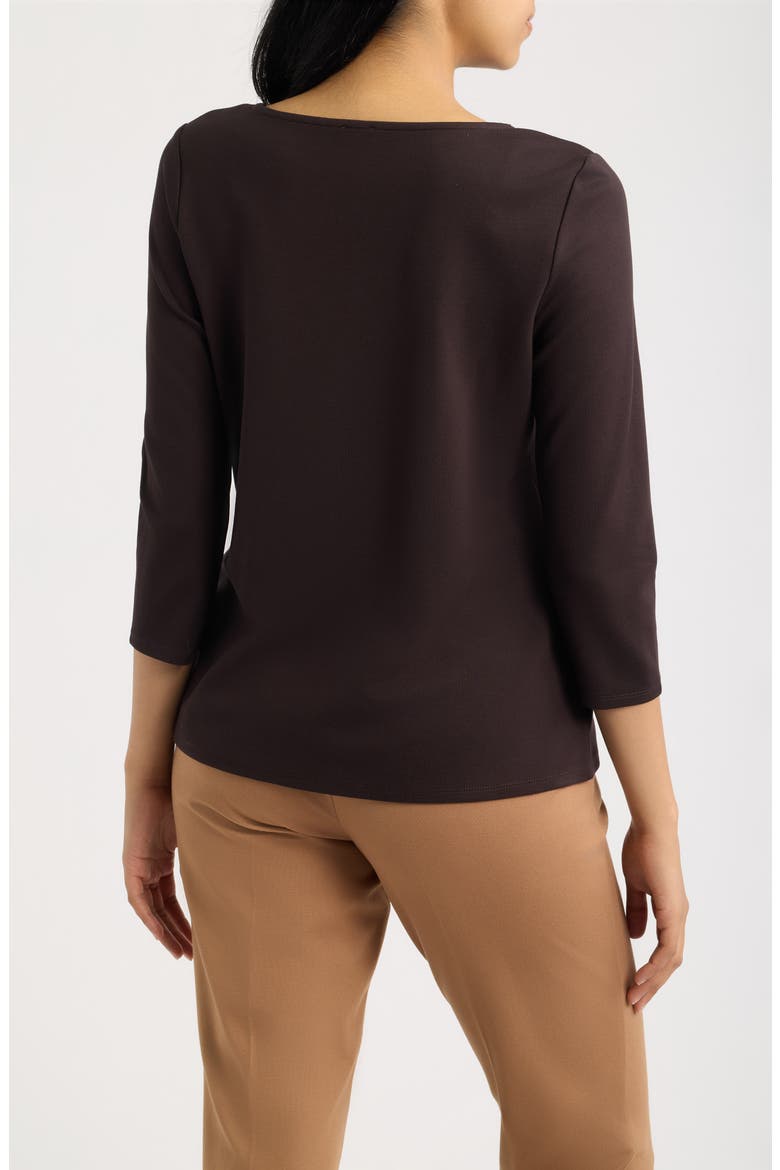 Asymmetric Button Hem Top, Alternate, color, DEEP MAHOGANY