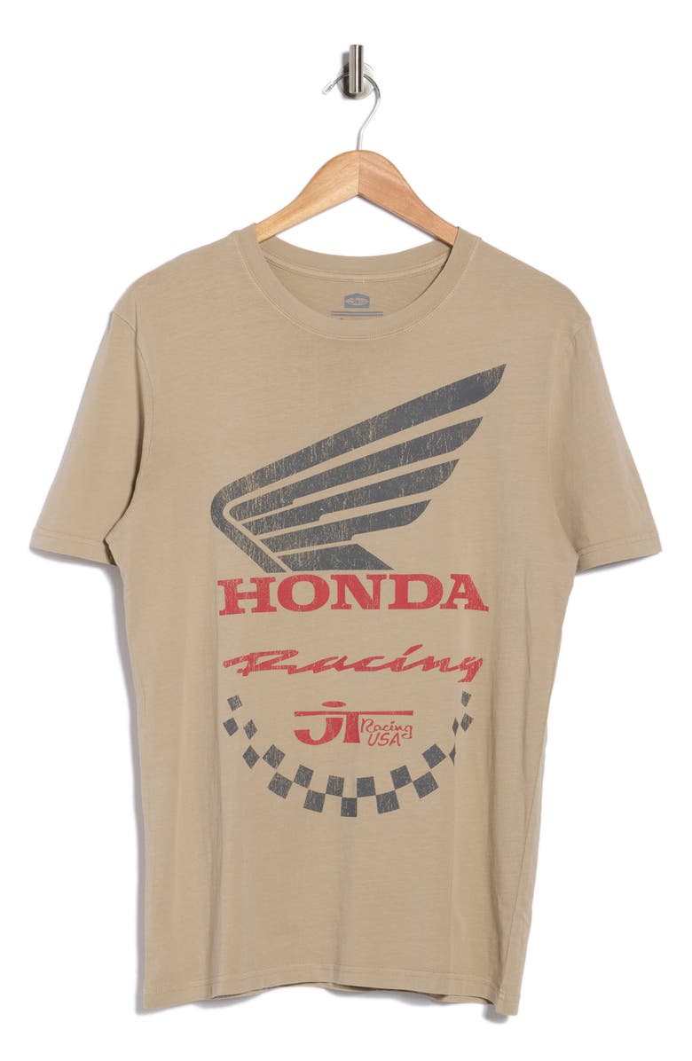 Goodie Two Sleeves JTR Honda Racing Stretch Cotton Graphic T-Shirt, Alternate, color, Brown