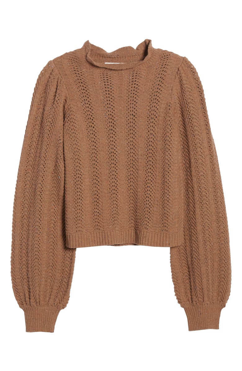 ASTR the Label ASTR Brynn Pointelle Blouson Sleeve Sweater, Alternate, color,