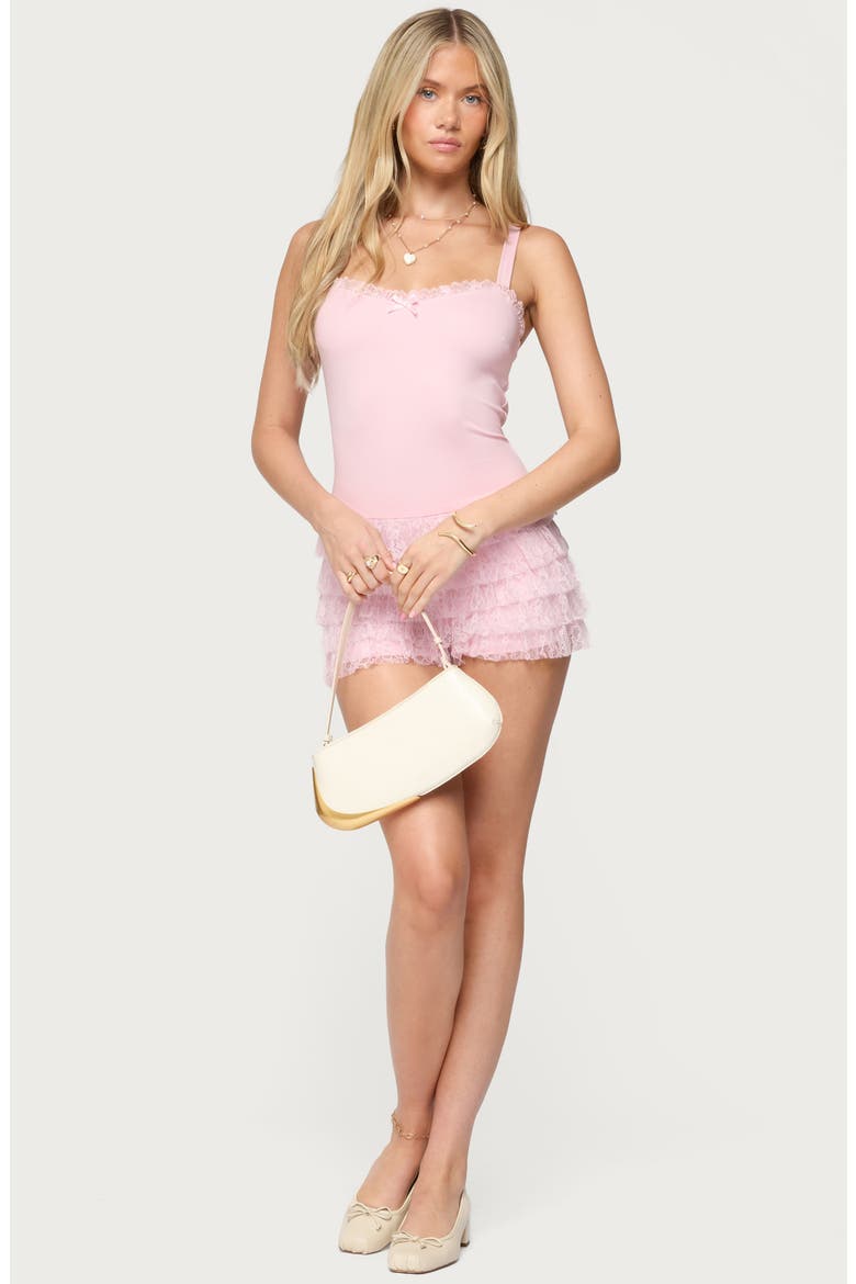 Lacey Ruffle Romper, Alternate, color, LIGHT-PINK