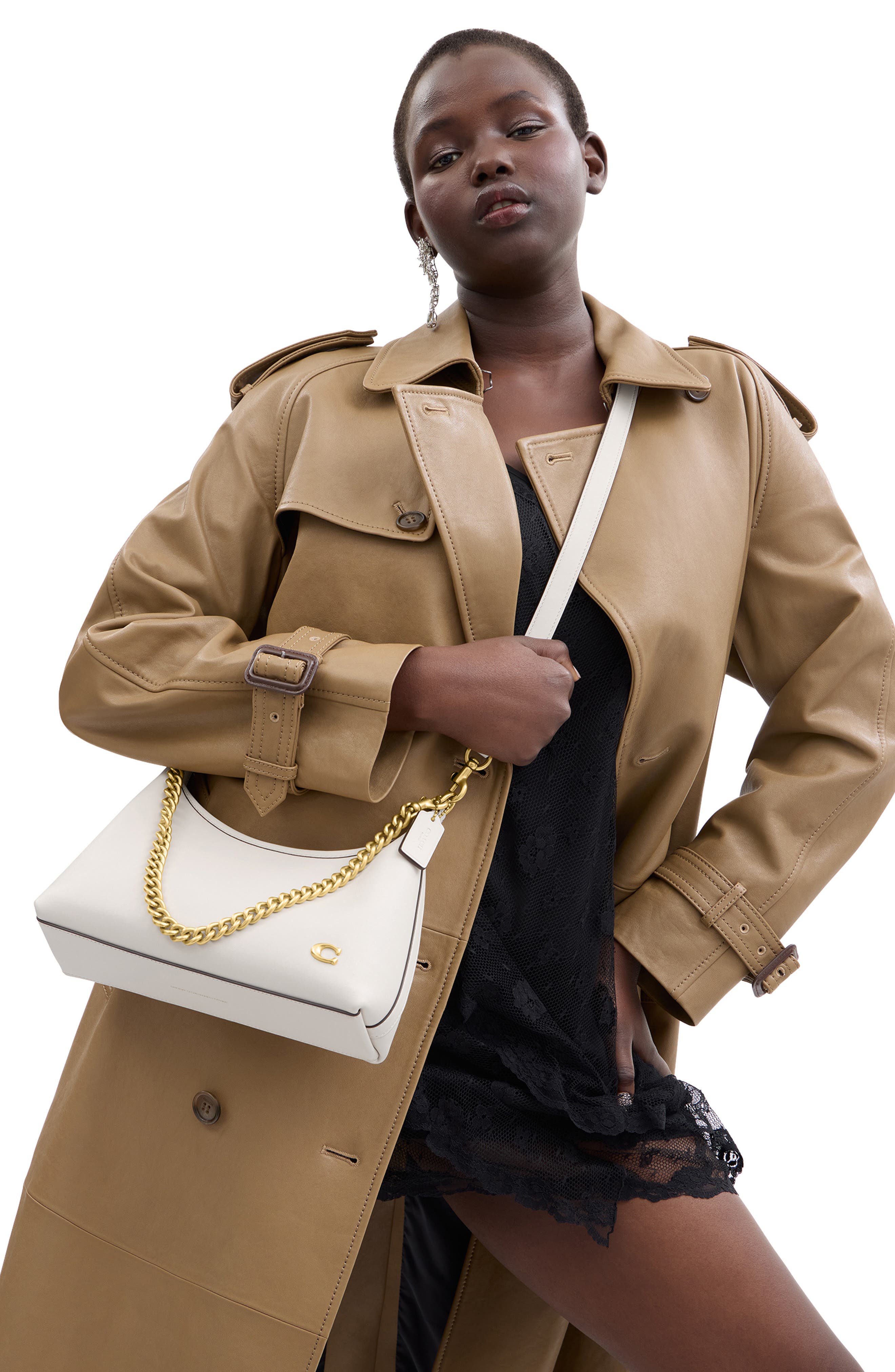 COACH Juliet 25 Glovetanned Leather Shoulder Bag, Alternate, color, B4/Chalk