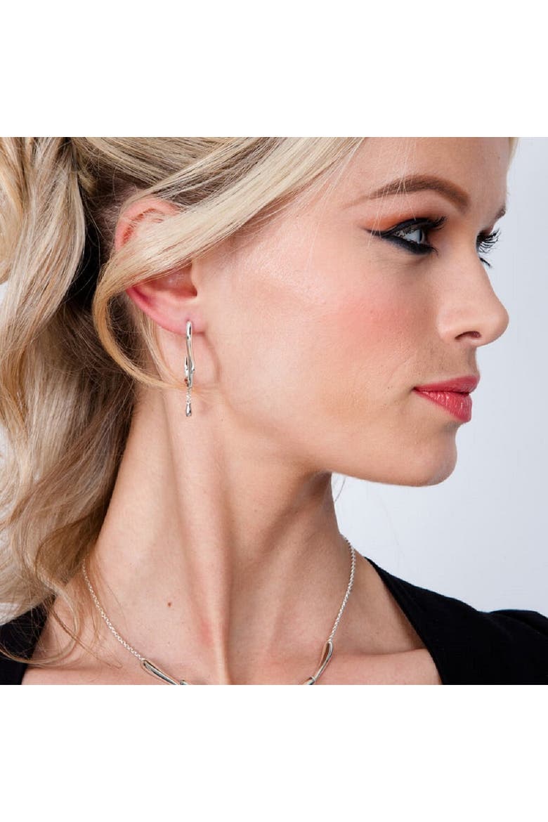 Dripping Hoop Earrings, Alternate, color, Sterling Silver