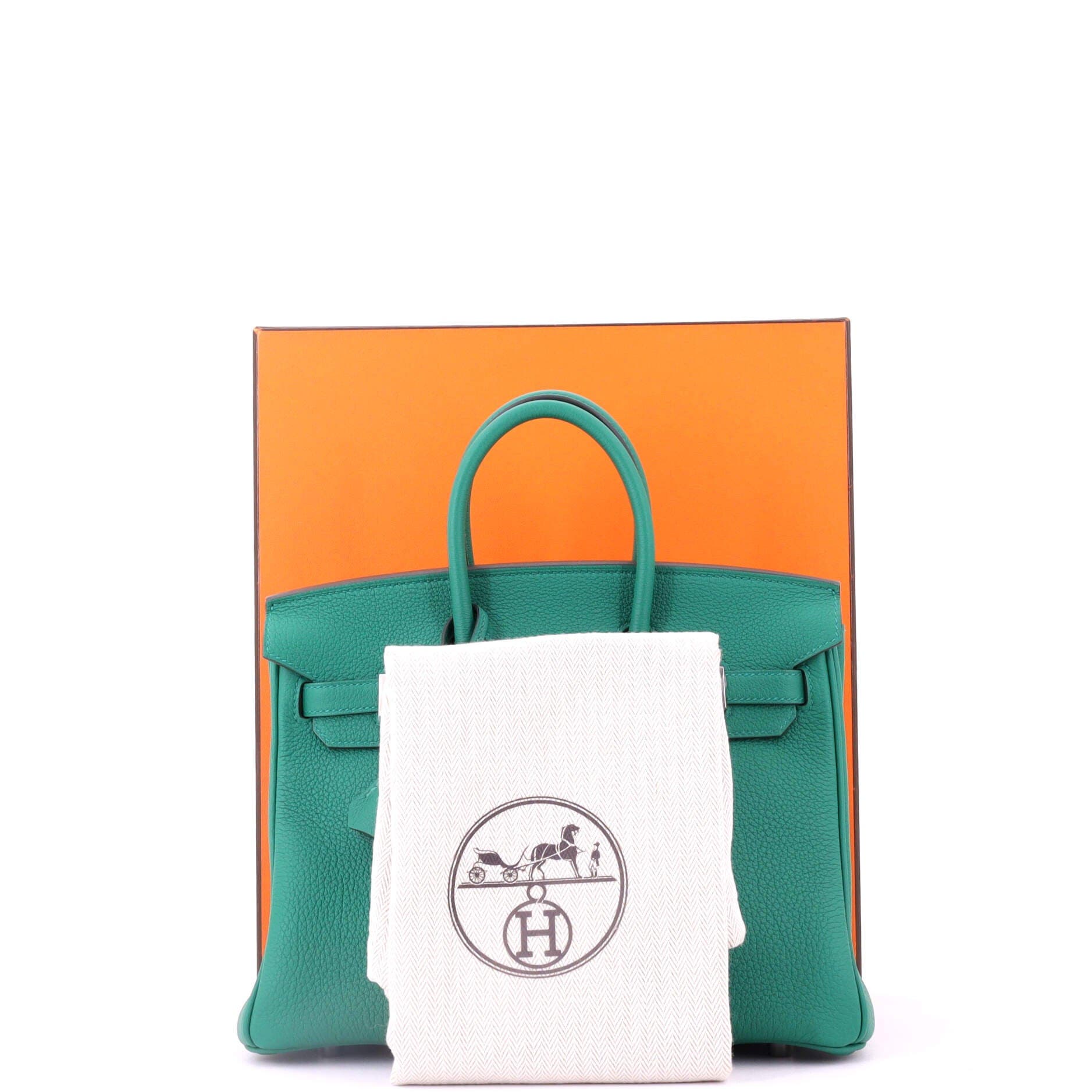 Pre-Owned Hermes Birkin Handbag Green Togo with Palladium Hardware 25, Alternate, color, 