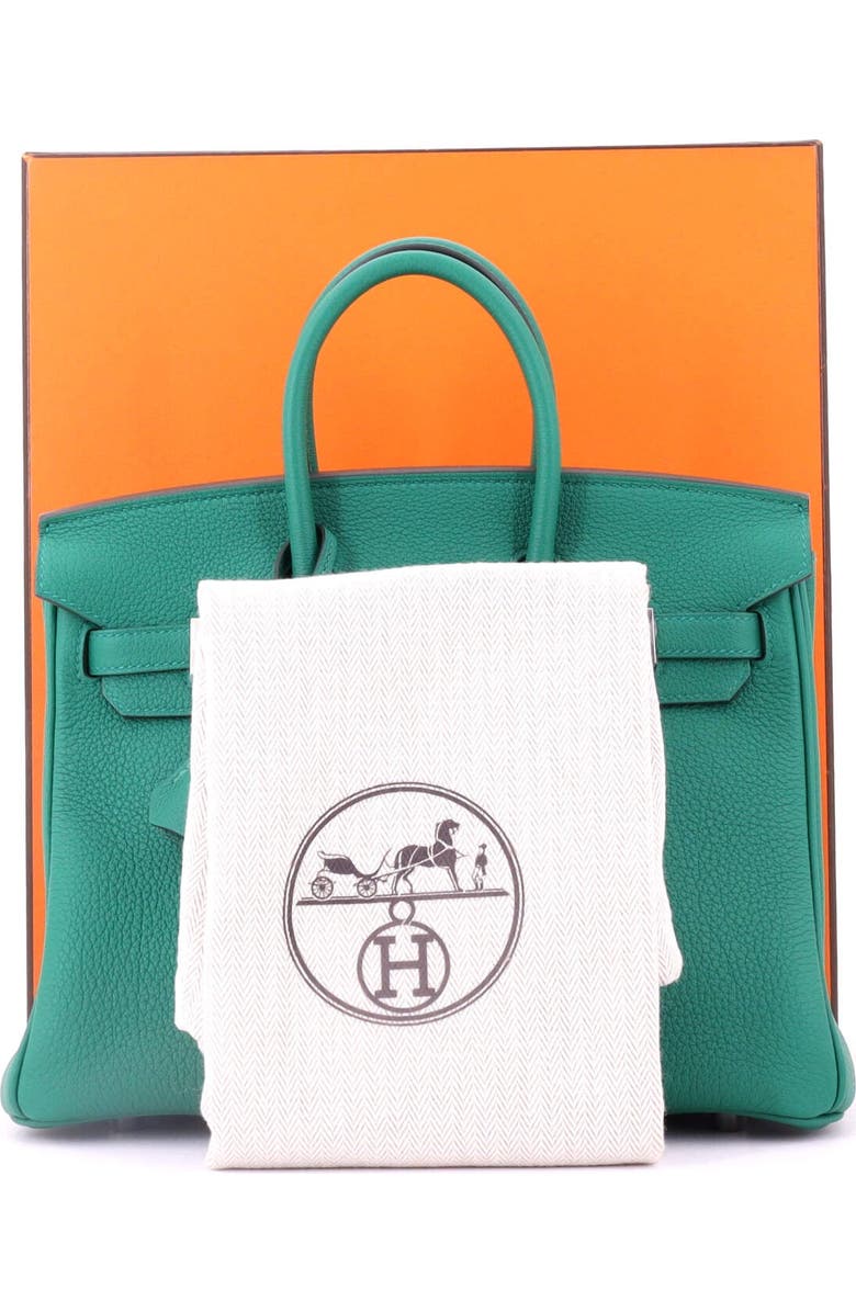 Pre-Owned Hermes Birkin Handbag Green Togo with Palladium Hardware 25, Alternate, color,
