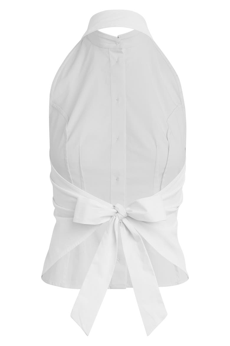 The Behind The Bow Sleeveless Halter Top, Alternate, color, WHITE