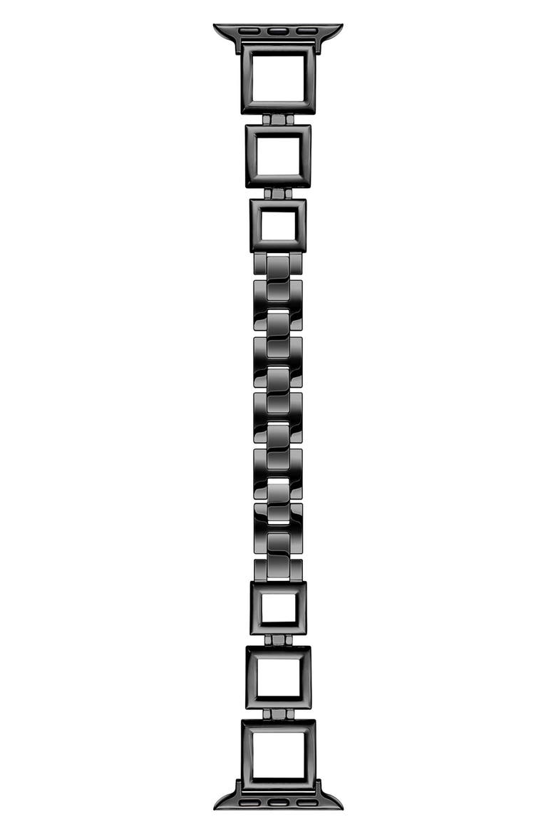 Journey Stainless Steel Apple Watch® Watchband, Main, color, BLACK