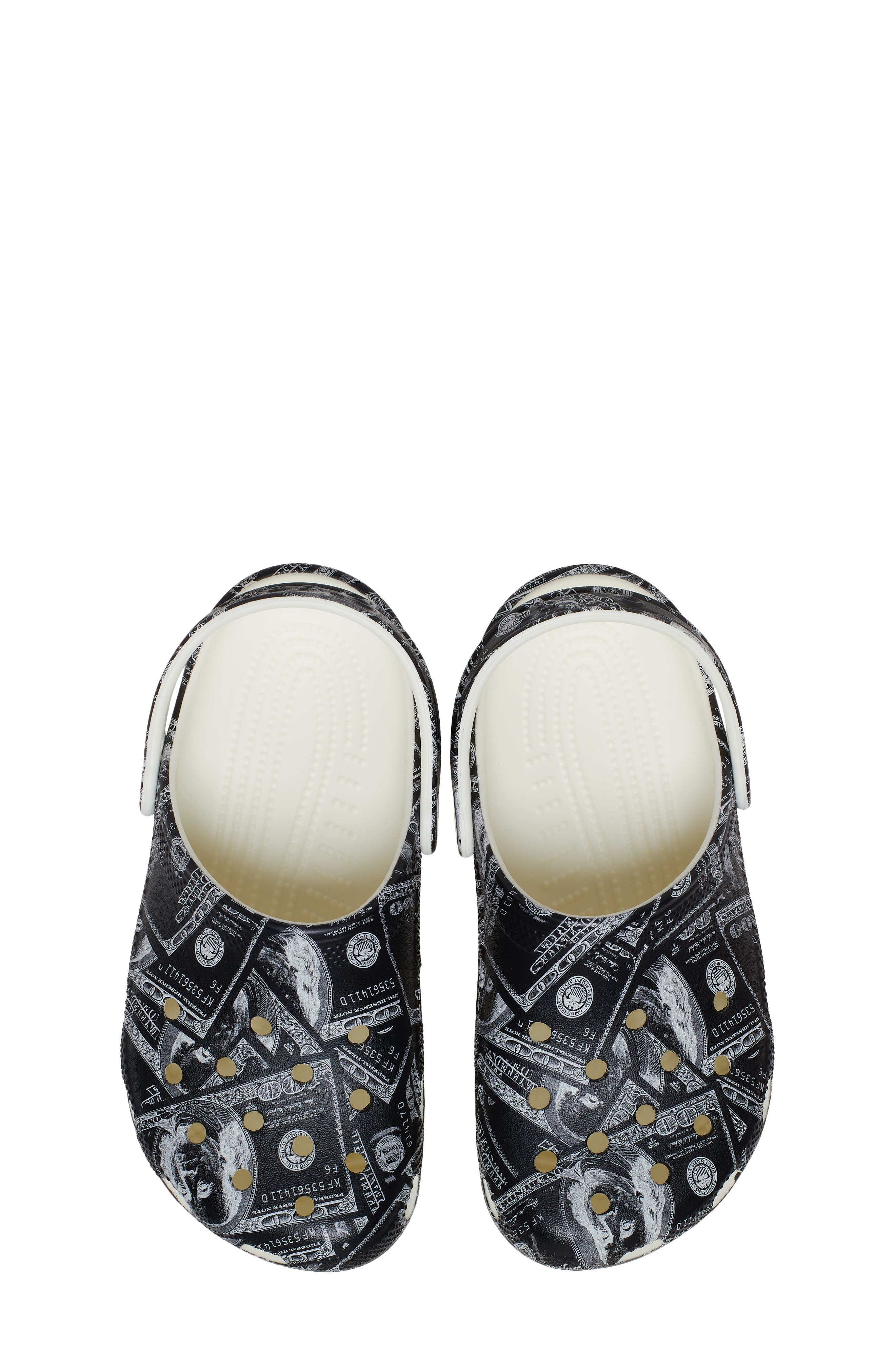 CROCS Kids Classic Crackle Glow in the Dark Clog, Alternate, color, Glow Green