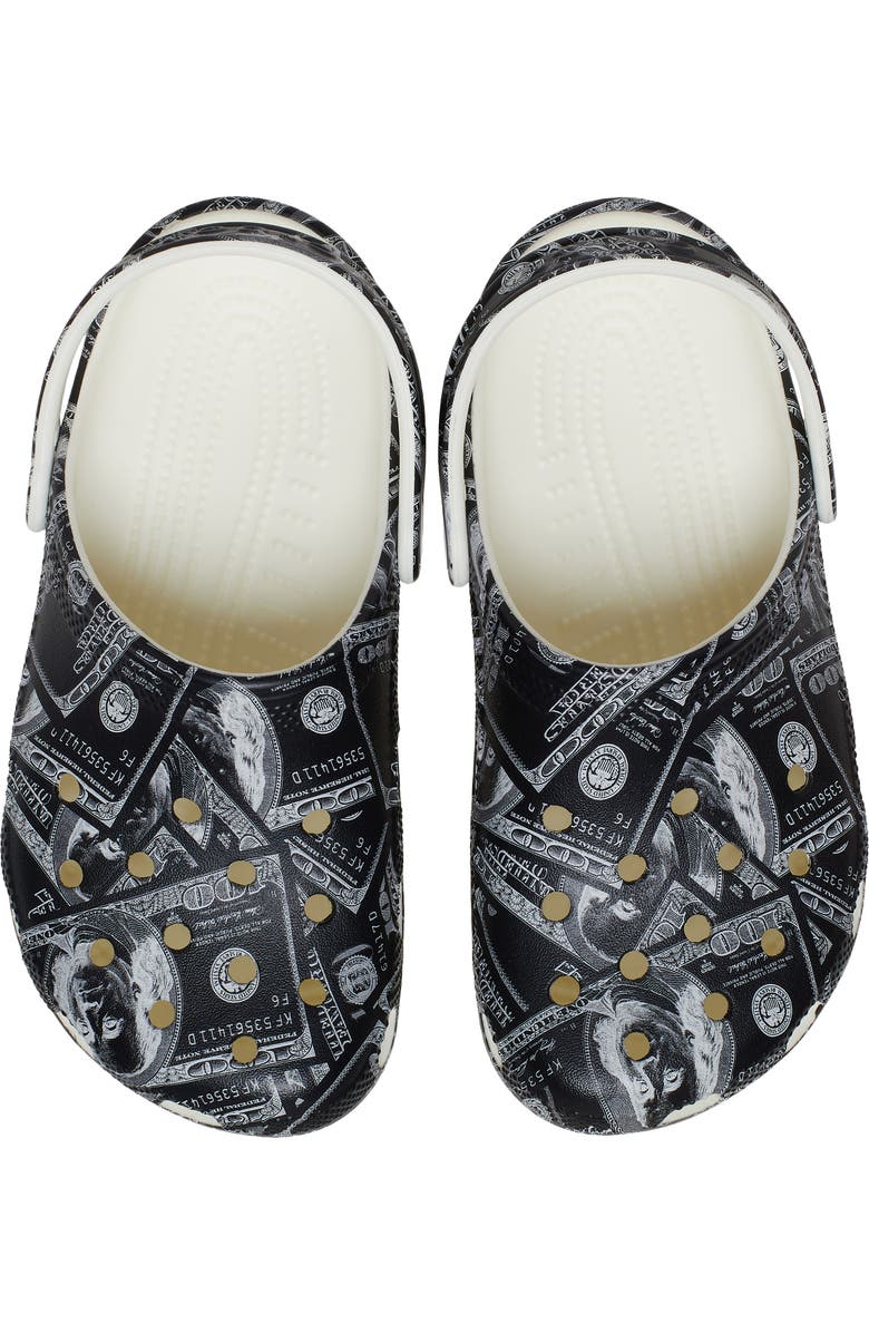 CROCS Kids Classic Crackle Glow in the Dark Clog, Alternate, color, Glow Green