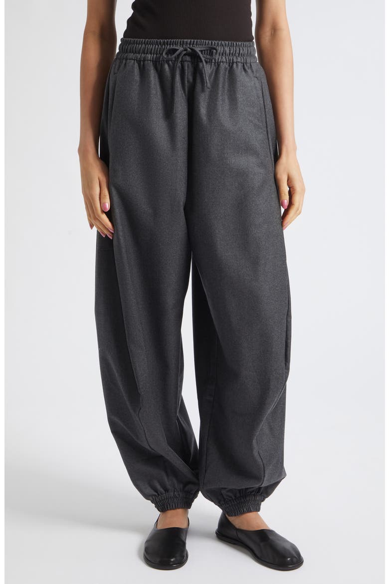 Virgin Wool Balloon Track Joggers, Main, color, DARK GREY MELANGE
