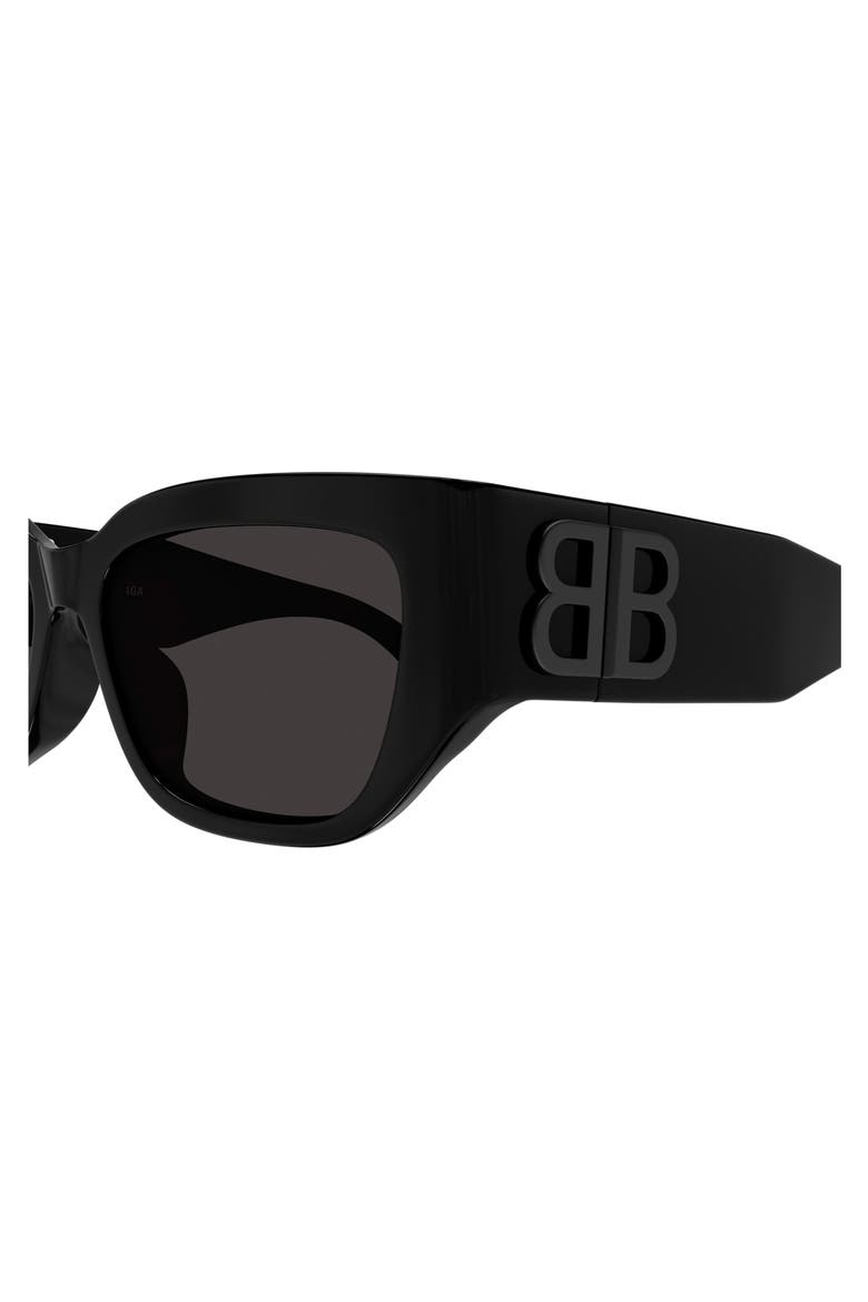 56mm Cat Eye Sunglasses, Alternate, color, BLACK