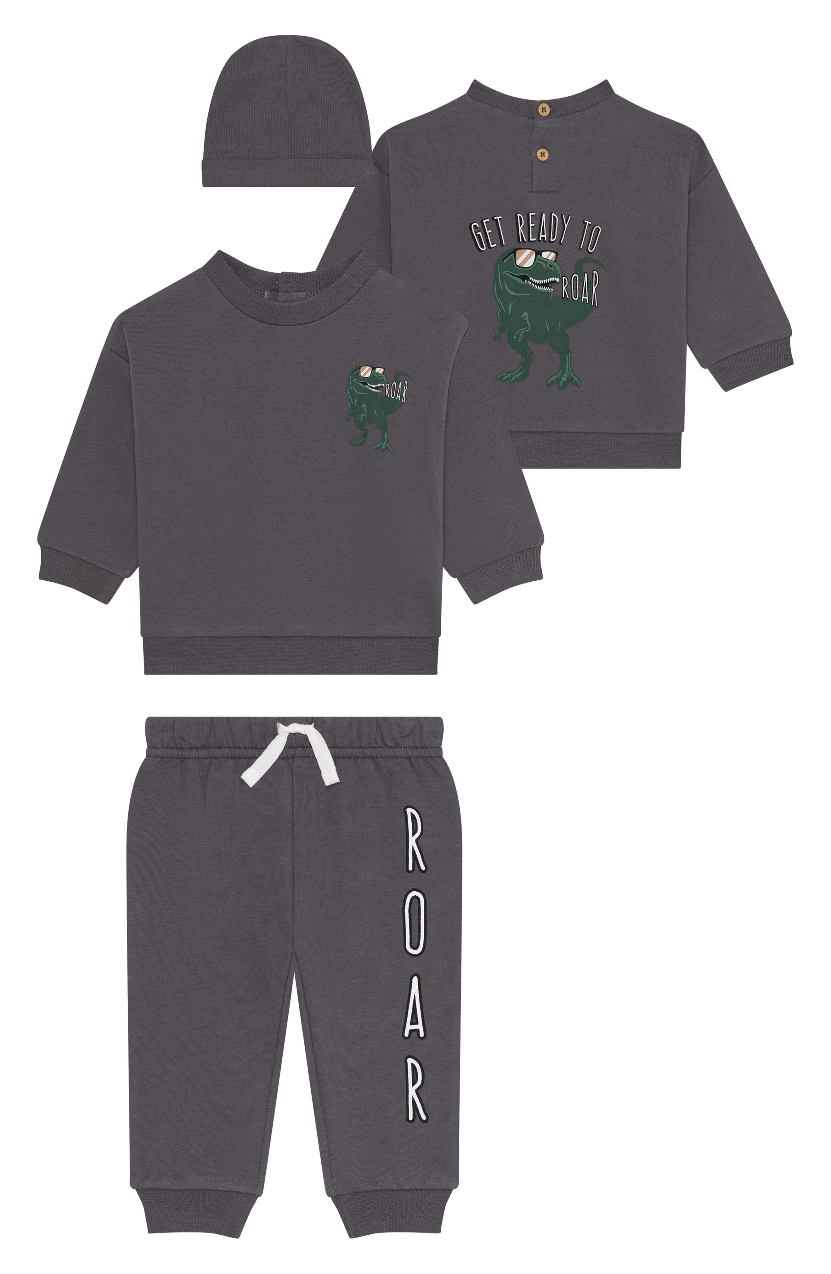 PL Baby by Petit Lem Football Sweatshirt, Joggers & Hat Set