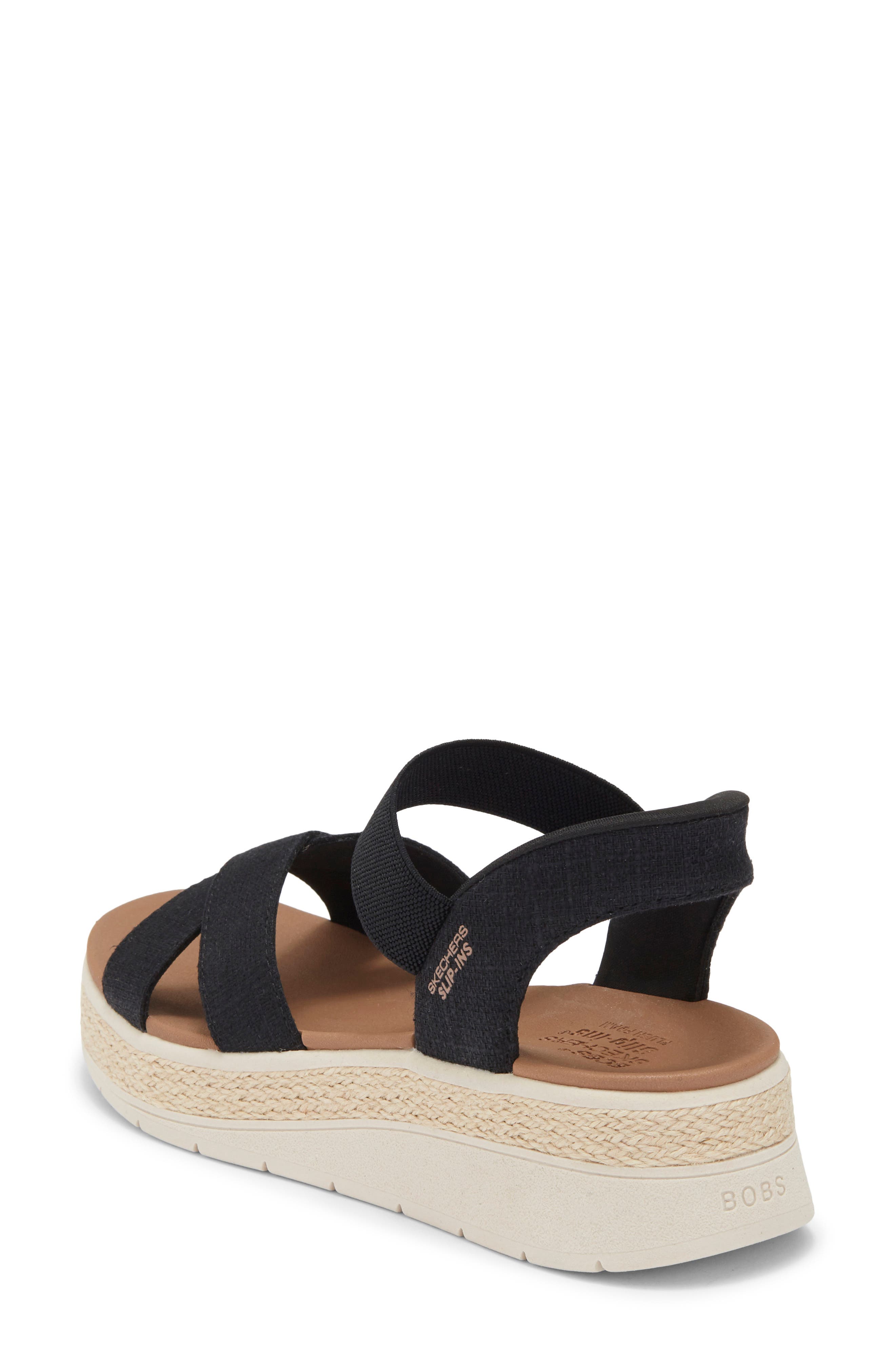 SKECHERS Slip-ins: BOBS Sun Ray Bright Take Sandal, Alternate, color, Black