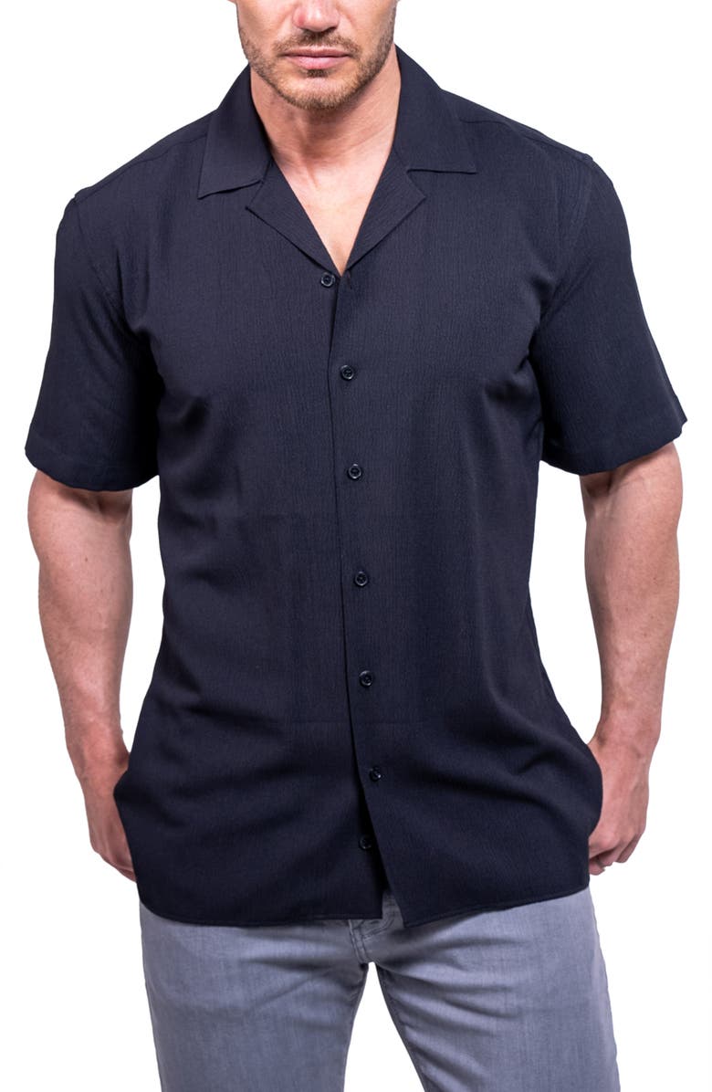 Maceoo Everyday Soot Black Short Sleeve Button-Up Shirt, Alternate, color, 