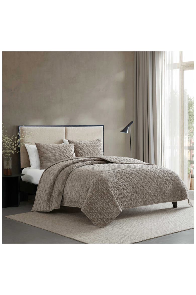 Crushed Velvet Comforter & Sham Set, Alternate, color, LIGHT / MEDIUM BROWN