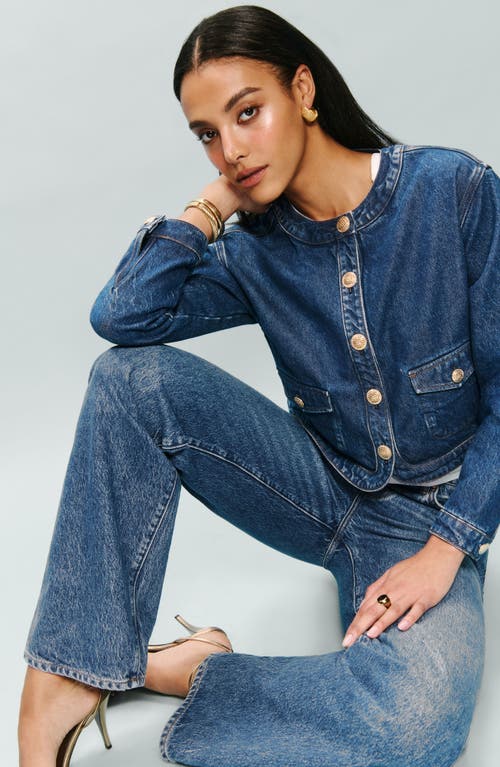 Reformation Braxton Crop Denim Jacket In Cleary