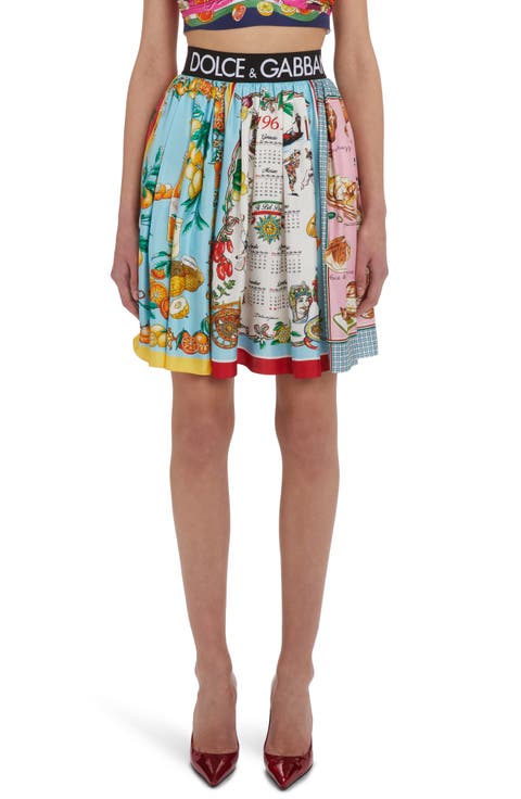 Logo Band Silk Twill Miniskirt