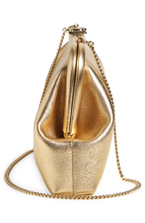 Jimmy Choo Skylar Frame Metallic Leather Clutch Bag