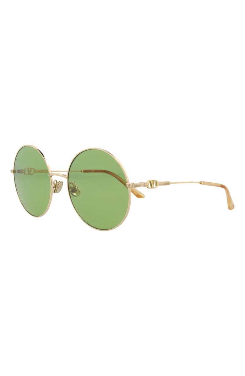 Valentino 57mm Round Sunglasses, Alternate, color, Gold Gold Green