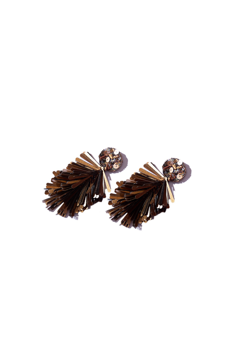 Petal Fringe Earrings, Alternate, color, Rust