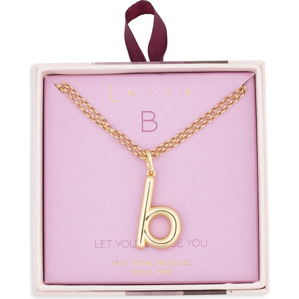 Leith Lowercase Initial Bubble Pendant Necklace In Gold