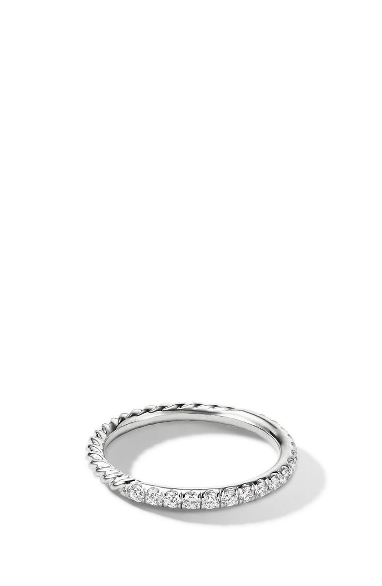 David Yurman Cable Pavé Band Ring with Diamonds in 18K Gold, Main, color,