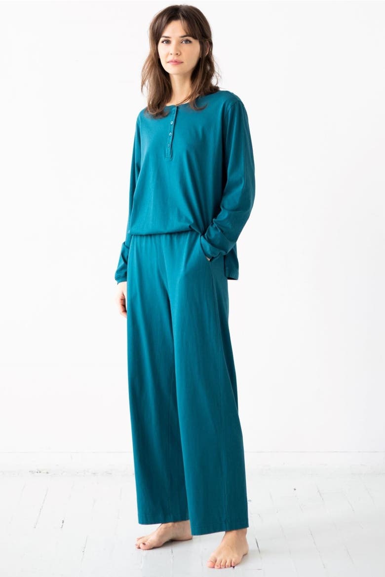 Straight Leg Pants in Pima Cotton, Main, color, Deep Teal