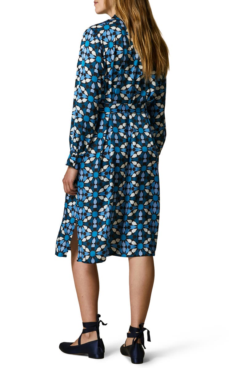 Marina Rinaldi Danzica Geo Print Long Sleeve Dress, Alternate, color,