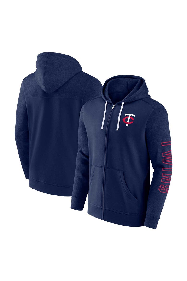 Men's Fanatics Branded Navy Minnesota Twins Offensive Line Up Lightweight Full-Zip Hoodie, Alternate, color, Navy
