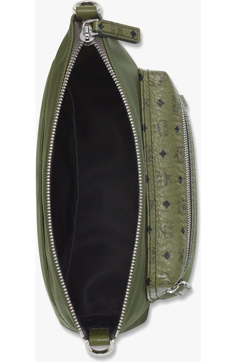 MCM Aren Crossbody in Nylon and Leather, Alternate, color, Khaki Moss