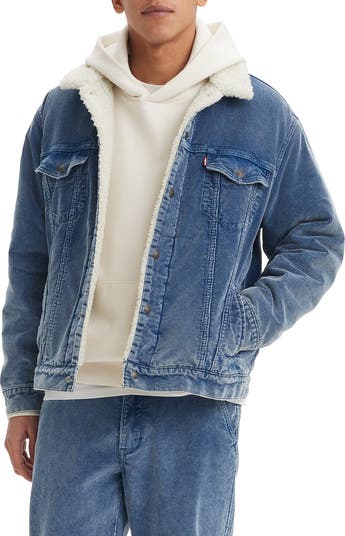 Corduroy High Pile Fleece Lined Trucker Jacket