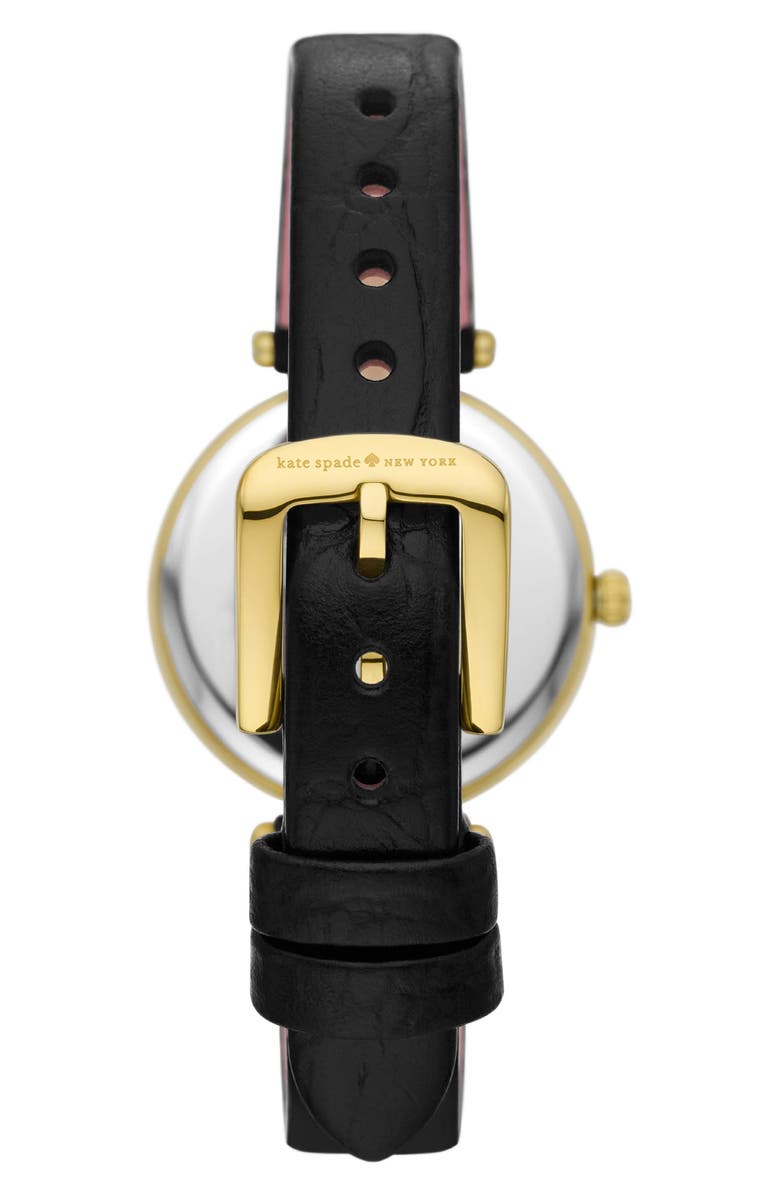 Kate Spade New York women's holland leather strap watch, Alternate, color, Black