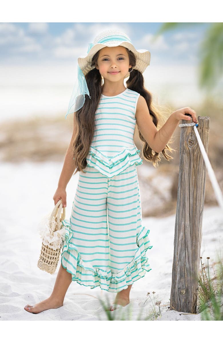 Mia Belle Girls Girls Sway My Way Striped Top & Ruffle Pants Set, Alternate, color, 