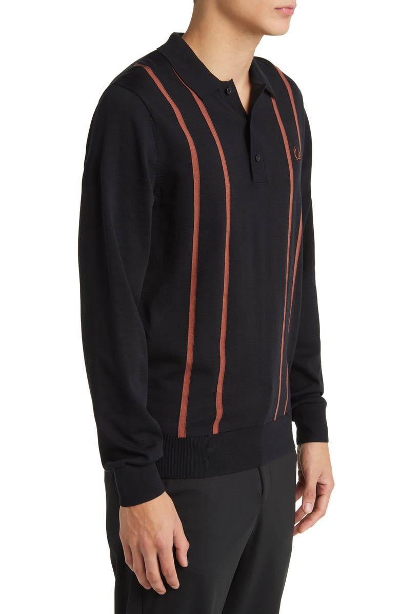 Fred Perry Vertical Stripe Long Sleeve Polo, Alternate, color, 