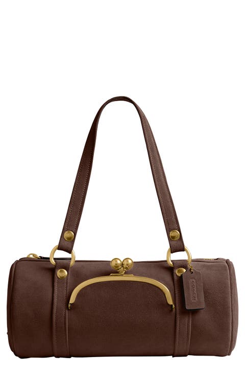 The Coach Originals Suede Kisslock Barrel Bag