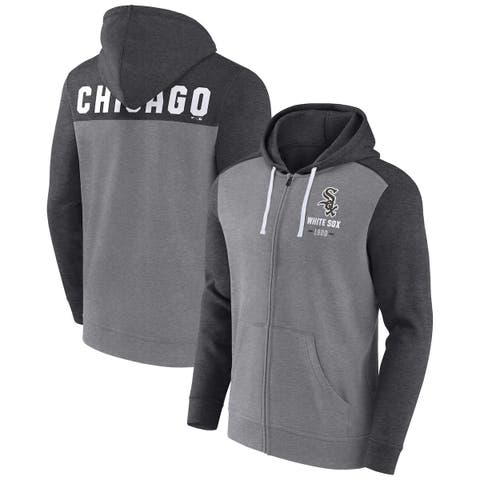 Men's Fanatics Branded Heathered Charcoal/Heathered Gray Chicago White Sox Blown Away Full-Zip Hoodie