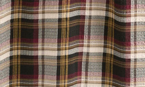 Next Plaid Puff Sleeve Midi Dress In Brown