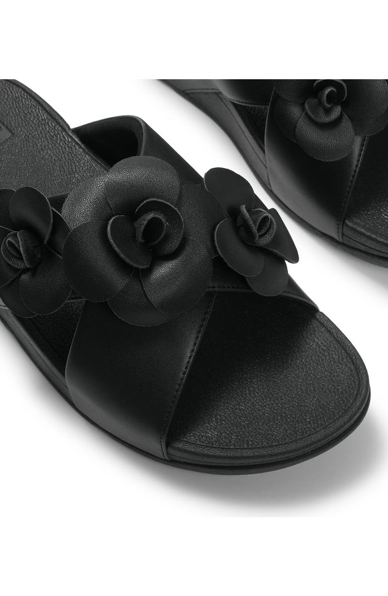 FitFlop Lulu Flower Cross Slides, Alternate, color, Black