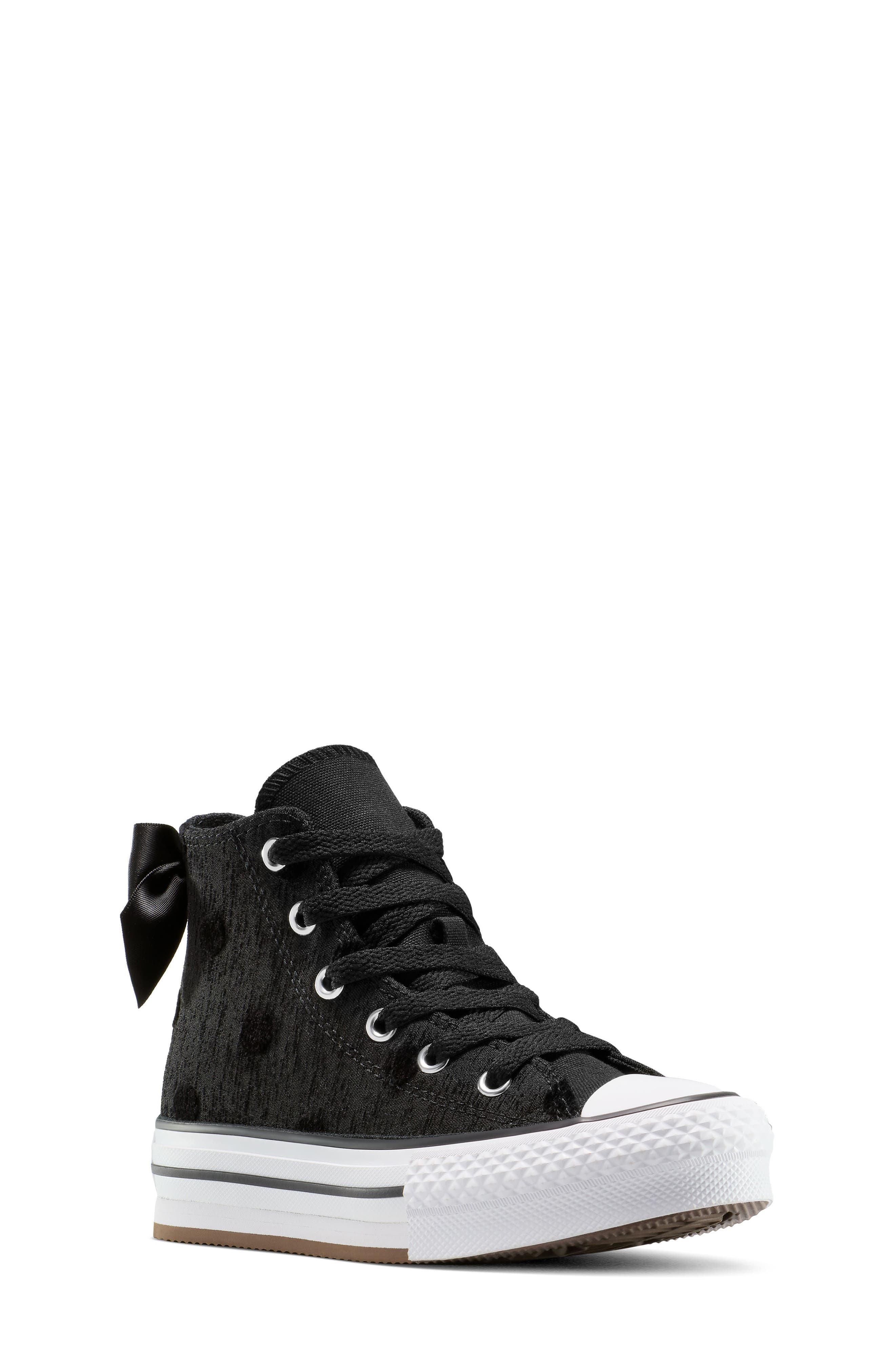 Converse Kids' Chuck Taylor<sup>®</sup> All Star Lift Bow High Top Platform Sneaker, Main, color, 