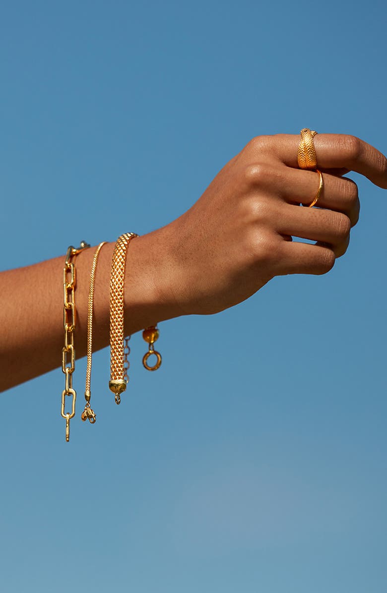 Monica Vinader Heirloom Woven Wide Chain Bracelet, Alternate, color, Yellow Gold