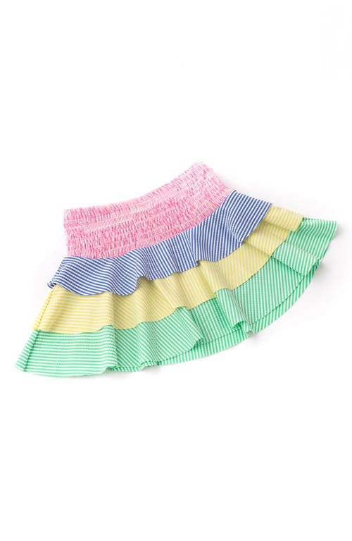SHADE CRITTERS SHADE CRITTERS KIDS' STRIPE SEERSUCKER RUFFLE TIERED COVER-UP SKIRT 