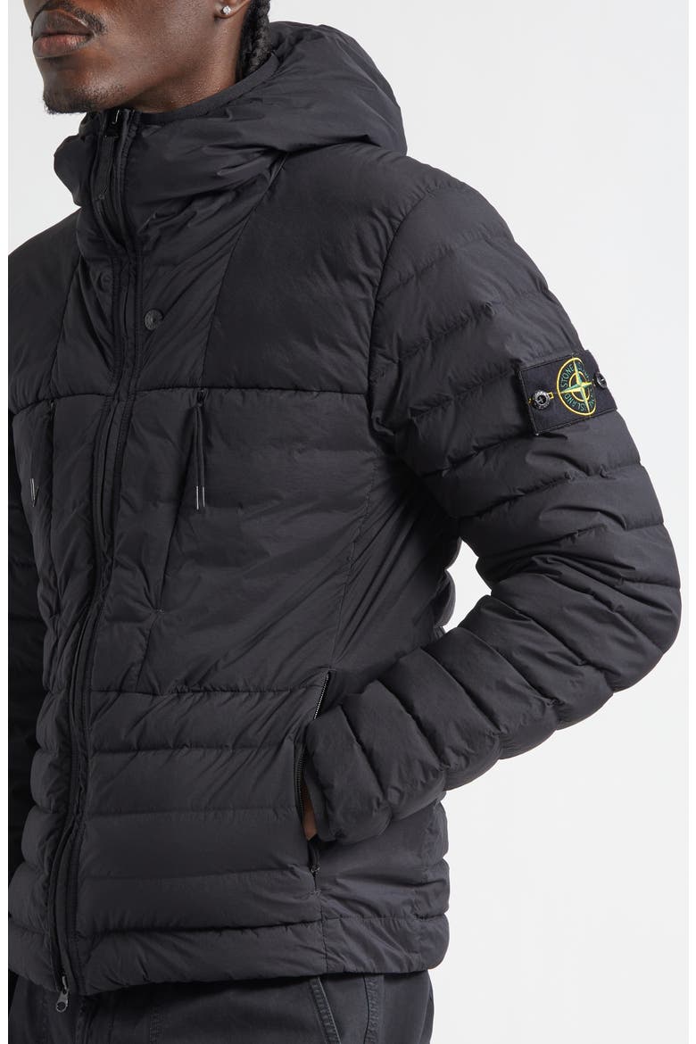 Hooded Down Puffer Jacket, Alternate, color, BLACK