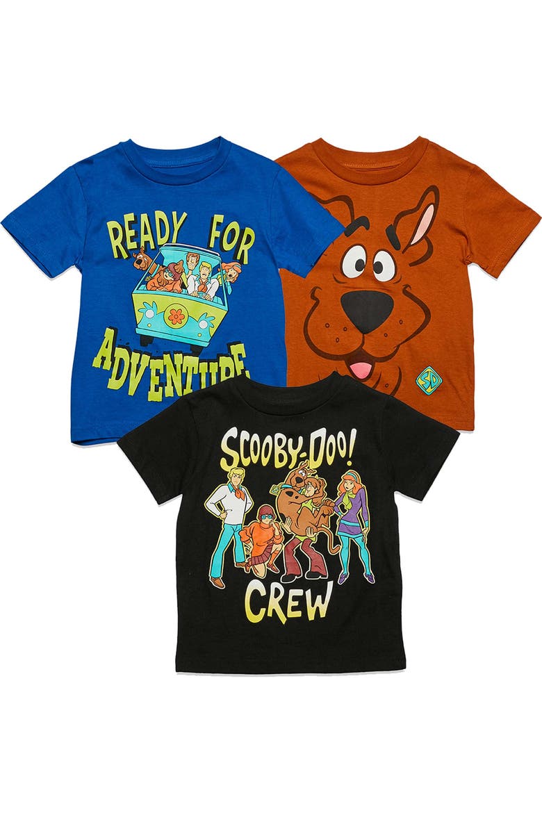 3-Pack Short Sleeve Graphic T-Shirts, Main, color, Blue Black and Brown