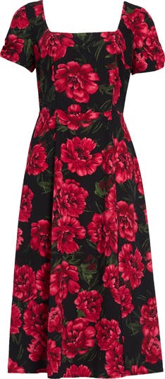 strapless open back dress Kylie Red High-Neck Maxi Dress With Chiffon Skirt – Club L London main image 0