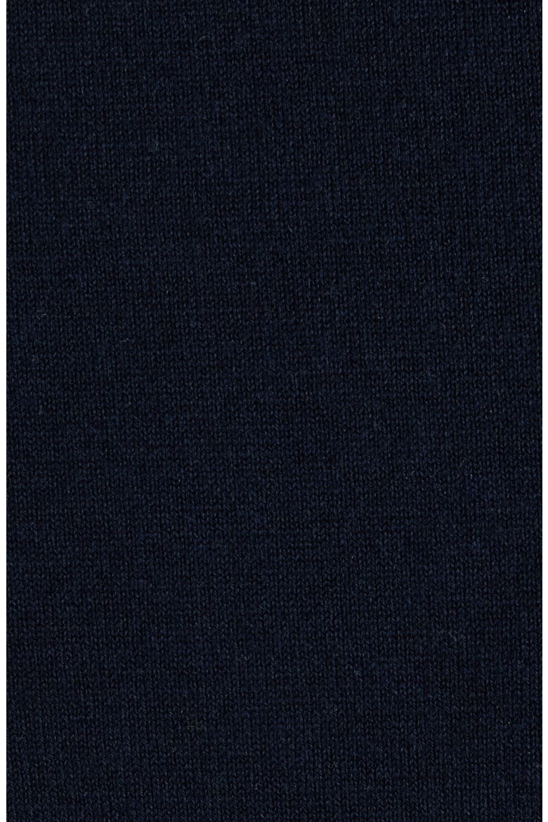 Embroidered Logo Cotton & Silk Blend A-Line Polo Dress, Alternate, color, NAVY