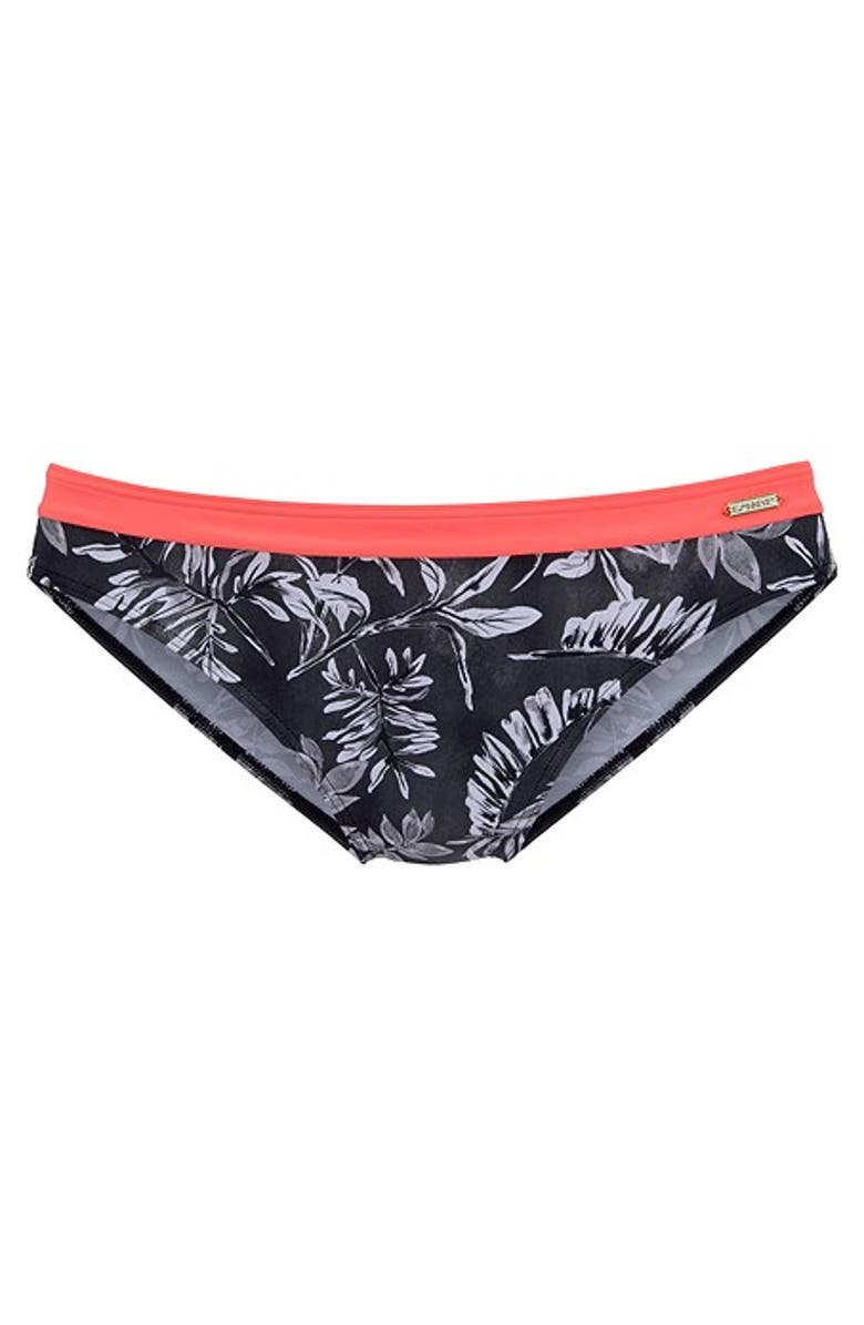 LASCANA Printed Classic Bikini Bottom, Alternate, color, Black & White