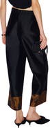 Reformation Olina Jacquard Hem Wide Leg Cropped Pants